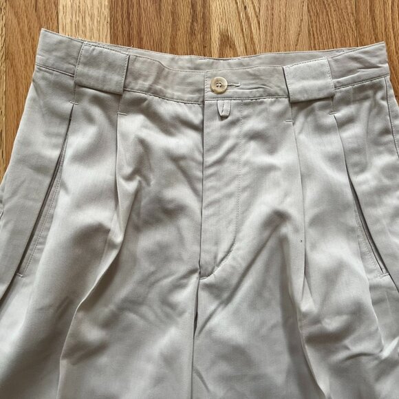 Vintage MATINIQUE 80's Cream Pleated Cuffed High Waist Pants sz: 32 - Picture 3 of 6
